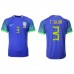 Günstige Brasilien Thiago Silva #3 Auswärts Fussballtrikot WM 2022 Kurzarm